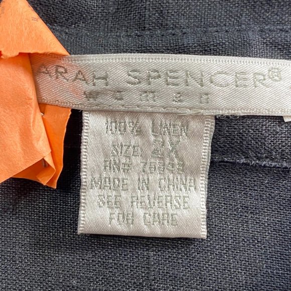 πSarah Spencer Basic Piece Black Linen Blouse - Picture 13 of 15